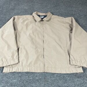 VTG Windham Pointe Jacket Mens Extra Large Beige Full Zip‎ Collared Bomber Retro